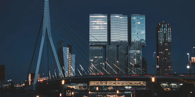 Erasmusbrug Nacht Rotterdam