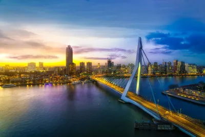 Erasmusbrug Zonsondergang